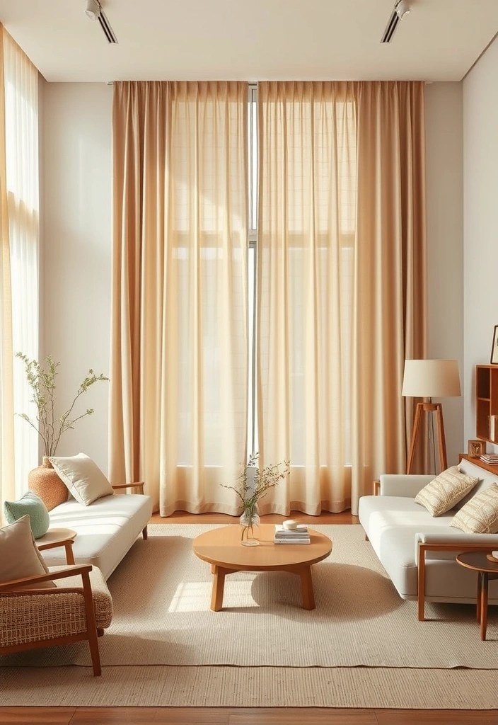 Modern Curtain Styles That Will Make Your Home Look Chic and Trendy! - 13. Japandi Style